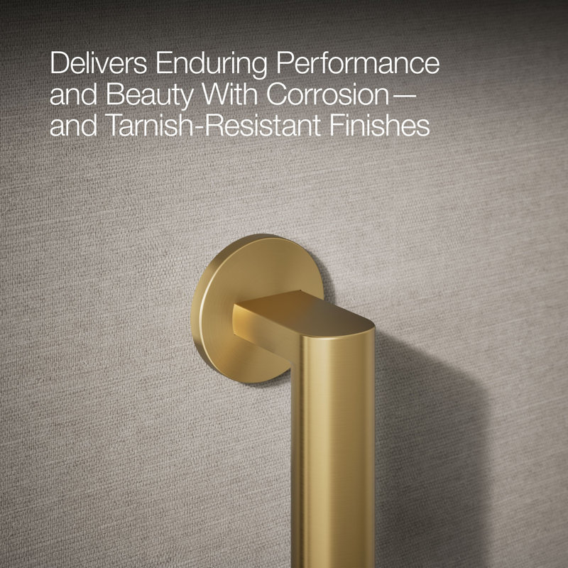 Components™ 18-In Grab Bar, 12" W, Vibrant Brushed Moderne Brass
