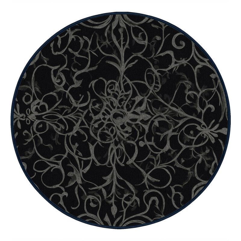 Black Elegance Rug, Round 5'