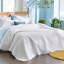 Couverture courte matelassée pour lit simple / simple TG - courtepointe respirante en tissage pour dortoir et maison - literie estivale pour lit et canapé - Blanc - Cadeau doux pour les femmes et les étudiants, toutes saisons-128731606-128731583