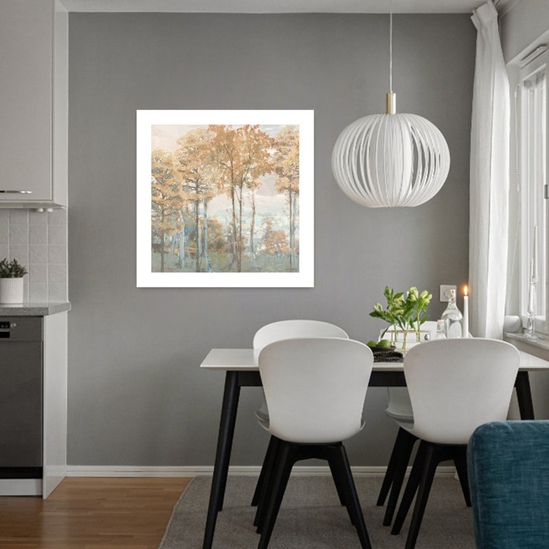 Art contemporain avec des arbres abstraits, H 32 po x l 32 po