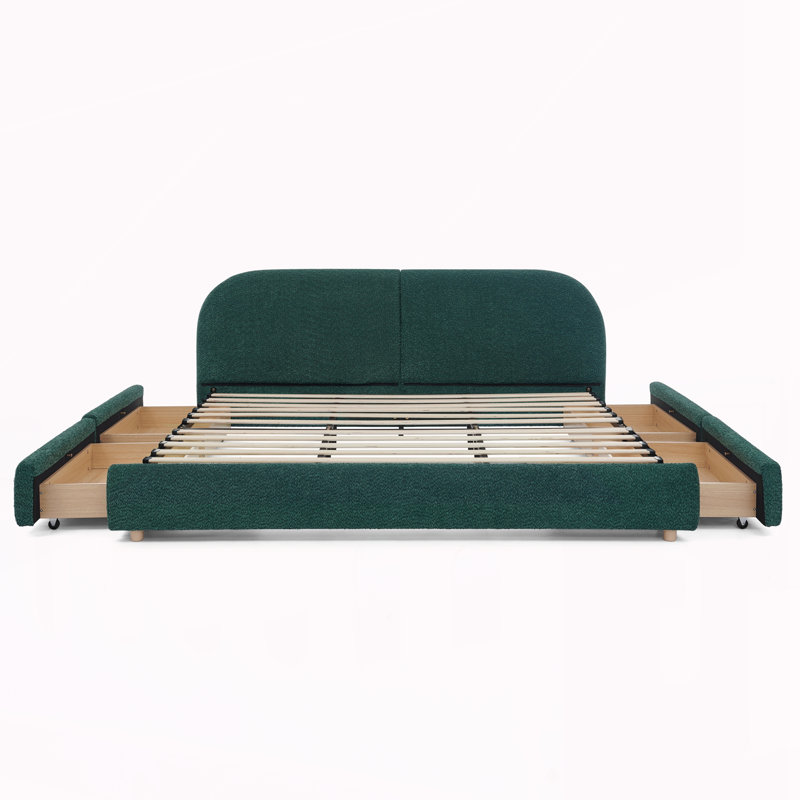 Très grande base de lit tapissier, Vert