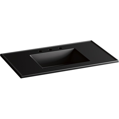 Ceramic Impressions Ceramic Drop-In Bathroom Sink with Overflow