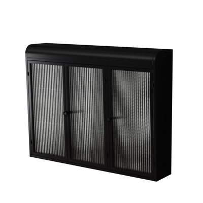 3 Door Arched Wall Mounted Glass Cabinets For Kitchen