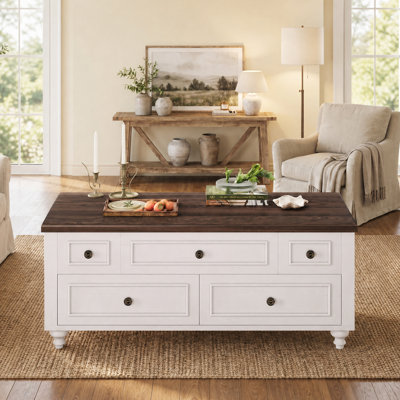 47.2" Lift Top Coffee Table with Storage & 4 Drawers for Living Room