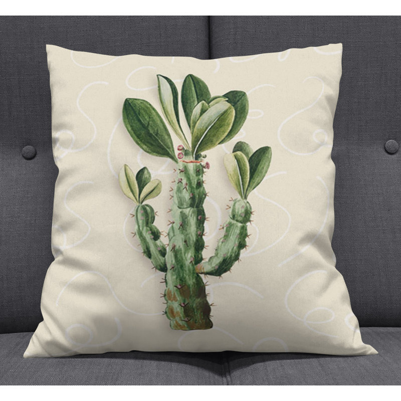 Throw Pillow With Insert, 20"H x 20"W, Brown/Green 12