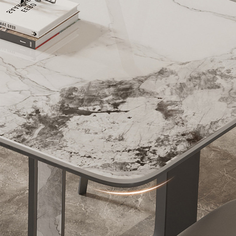 Modern Luxury Rectangular Rock Slab Dining Table