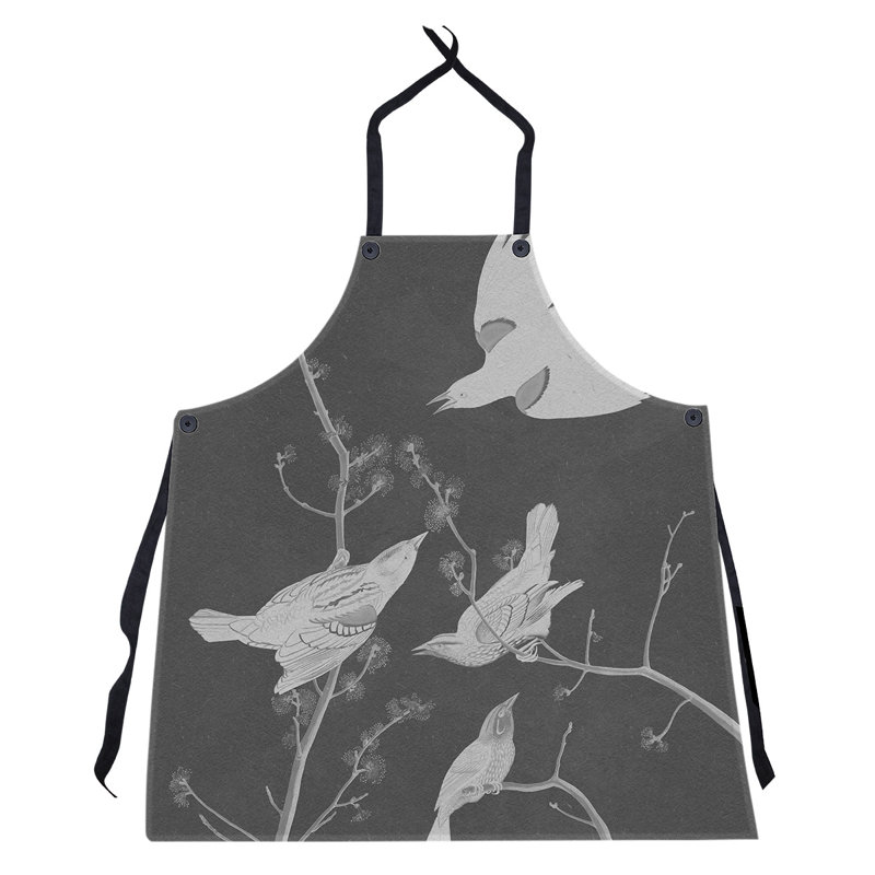 Bib Apron, Grayscale/White