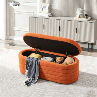 Modern Oval Storage Ottoman Bench
