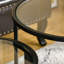 Ensemble de 2 tables basses gigognes avec base en métal, table d'appoint ronde avec plateau en verre trempé pour salon, chambre à coucher, Rod mun Ebern Designs, noir-1641312933