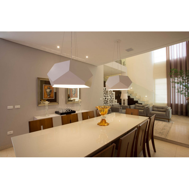1 - Light LED Pendant, Imbuia, 13.65" H x 29.25" W x 29.25" D, 4000
