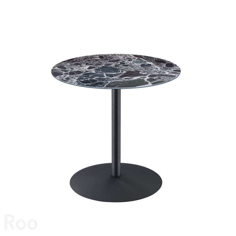 Table de bout 17,5 po avec plateau texturé en marbre noir, Black