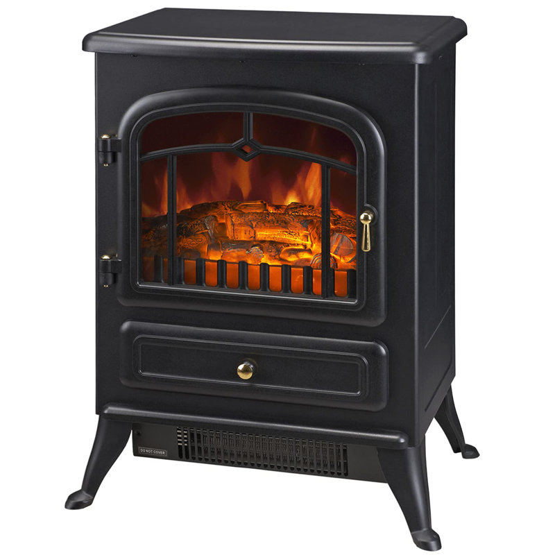 Electric Fireplace Heater, Black