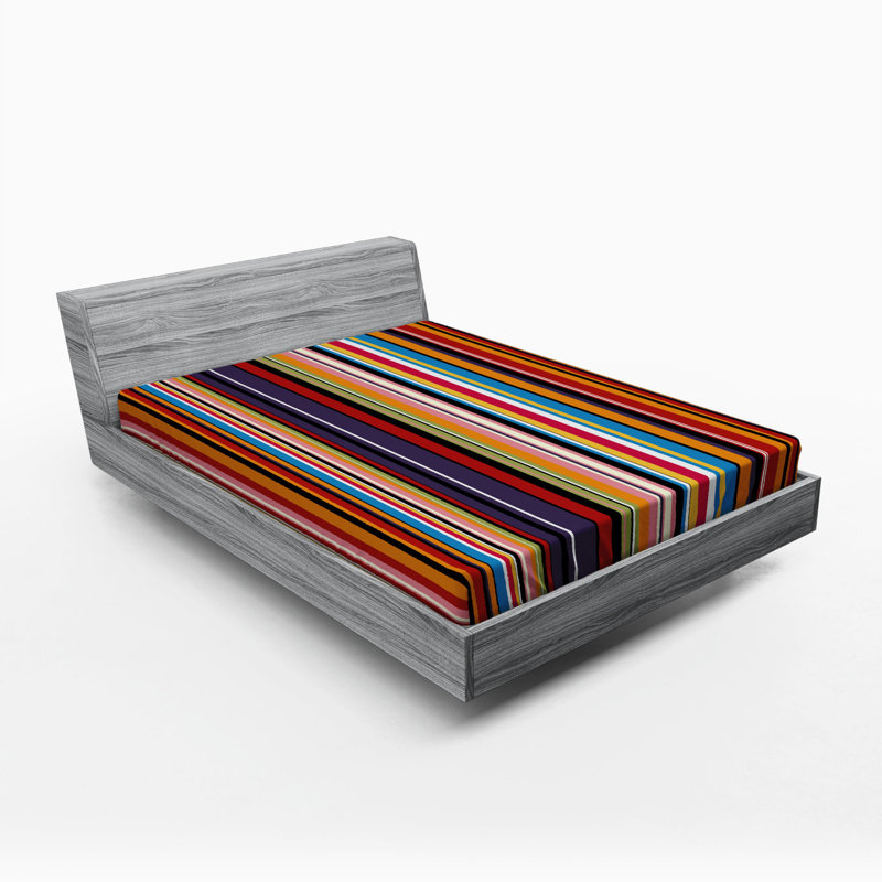 Microfiber Striped Fitted Sheet, Full Fitted Sheet