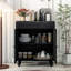 Armoire décorative Art avec 2 portes, armoire buffet avec rangement, armoire de rangement décorative patinée pour différentes pièces