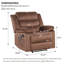 Fauteuil inclinable manuel classique et rembourré de 35,23 po de largeur avec massage à la chaleur et aux vibrations-543883067
