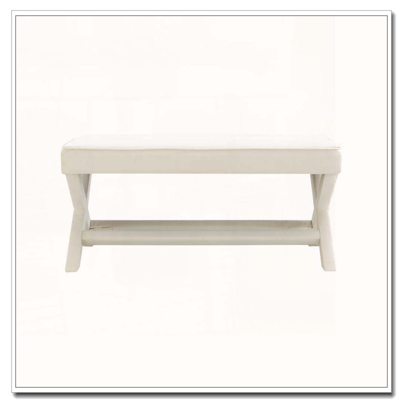 Banc revêtu de velours, Beige