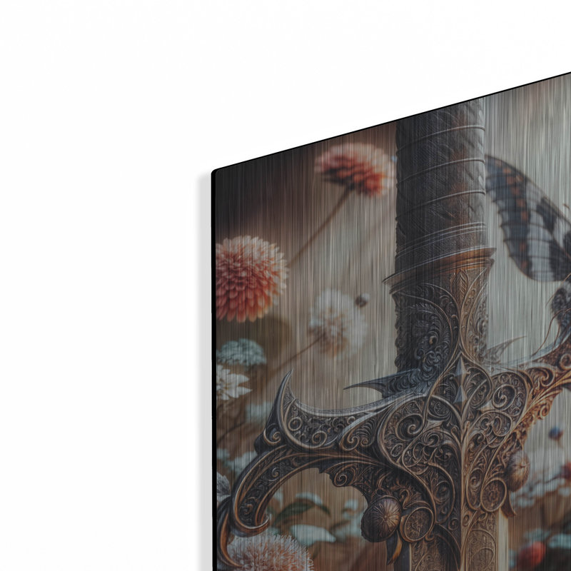  «Enchanted Sword 1» par Rey Klimt, art mural en métal, 12 po x 12 po, H 12 po x l 12 po