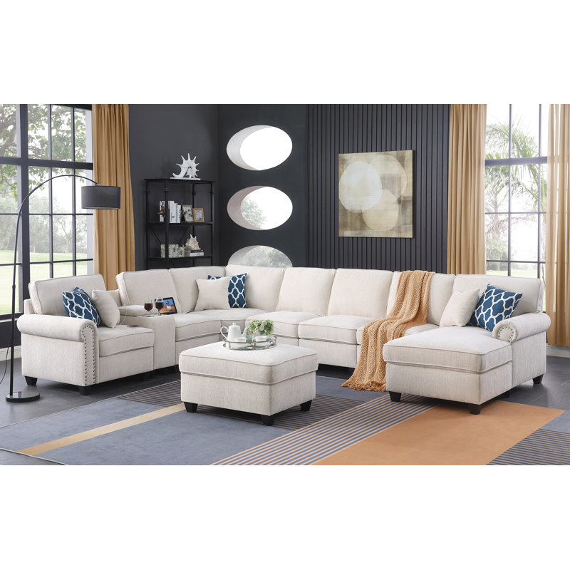 Canapé modulaire Bundrick, Chenille blanche