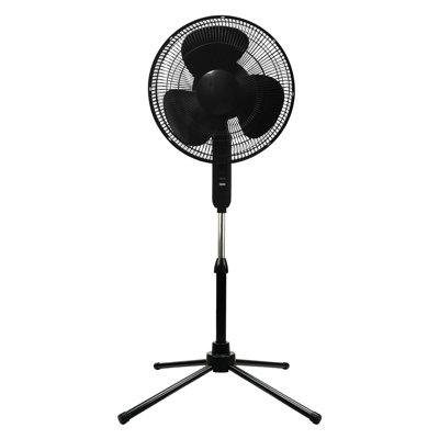 16" Oscillating Stand Fan- Black