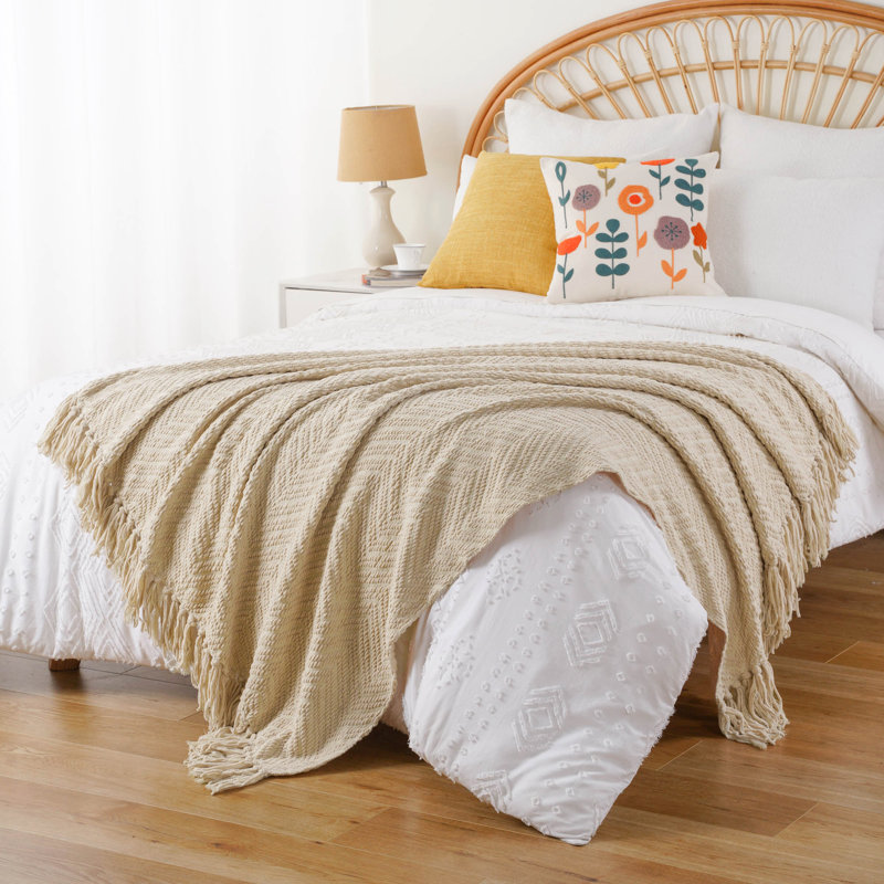 Jeté pour canapé, jeté chaud super doux pour lit simple, couverture en chenille tissée en tricot polyvalente pour le décor de la chambre à coucher