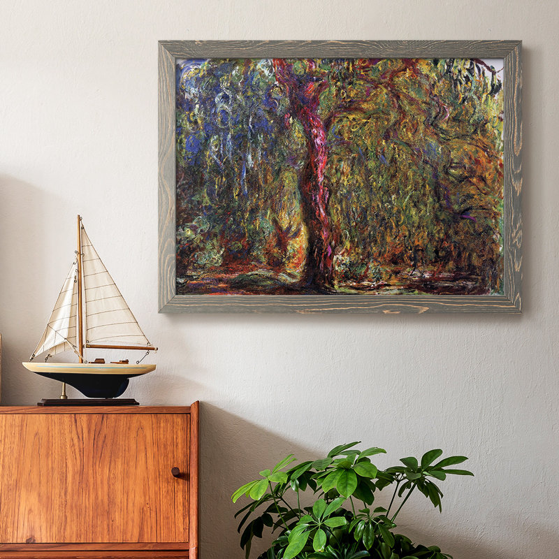 «Weeping Willow 4», reproduction d'art sur toile encadrée, Gris, H 22 po x l 32 po x P 1,5 po