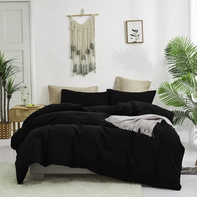 Black Comforter Set Queen Men All Black Bedding Comforter Set Plain Black Blanket Quilts Soft Breathable Pure Black Dark Color Lightweight Bedding Comforter Queen Size