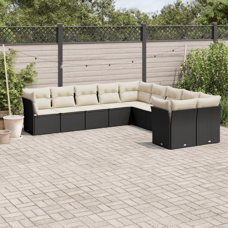 Vidaxl Garden Sofa Set PE Rattan 10 Piece Set Height-Adjustable