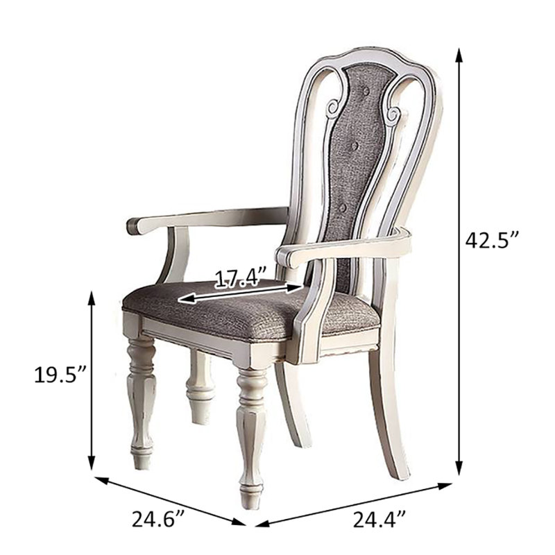 Arm Chair, Gray, White