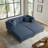 Seemab 4 - Piece Upholstered Navy Corduroy Modular Sectional with Pillow Back and Removable Ottoman-2012518601