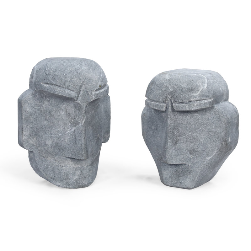 Visage de pierre naturelle sculpté à la main YJ