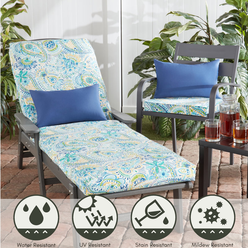 Coussin de chaise longue d'extérieur, Baltique