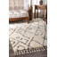 Tapis à motif géométrique blanc cassé Asusus-34790987