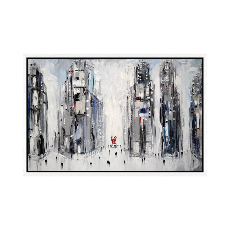 Love 1 Piece Painting on Canvas, 66.04 cm H x 45.72 cm W, White Framed
