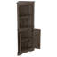 Grande armoire d'angle avec portes pour le salon, la salle de bain, la salle à manger ou la cuisine, noyer foncé