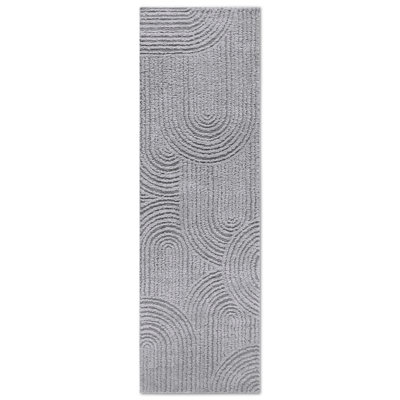 Gallery Geometric Machine Woven Light Grey Area Rug