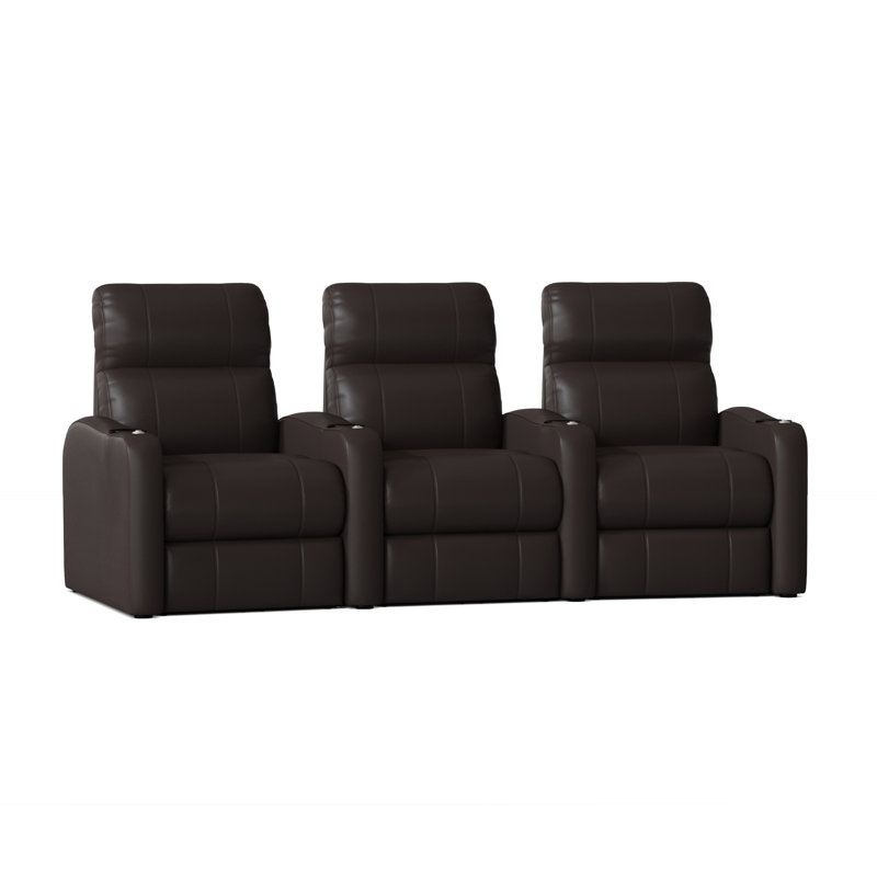 Rangée de sièges de cinéma maison (rangée de 3), Espresso luxe, Manuel