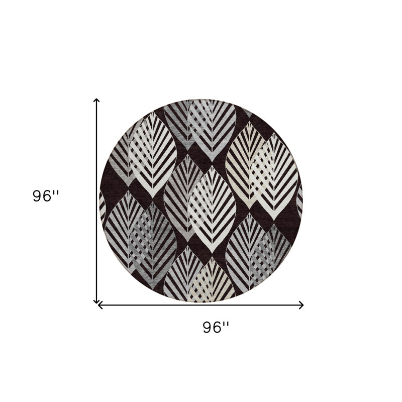 Tapis floral rond 8 po