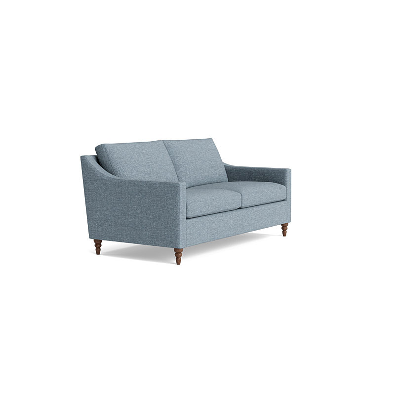 Vera Loveseat (70"), Walnut Finish (Turned), Performance Weave - Aubergine