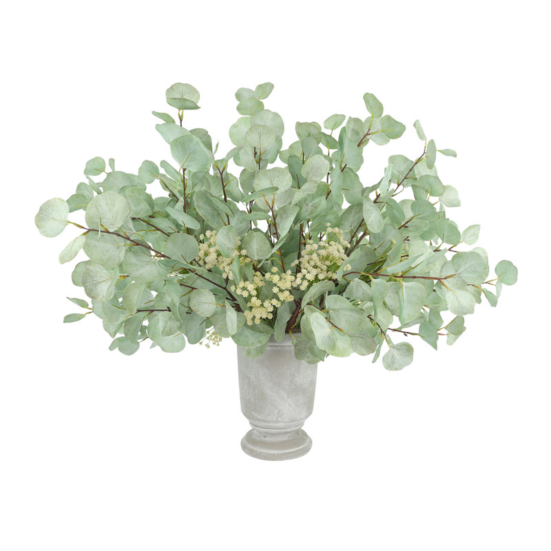 Eucalyptus Arranged in Stone Vase