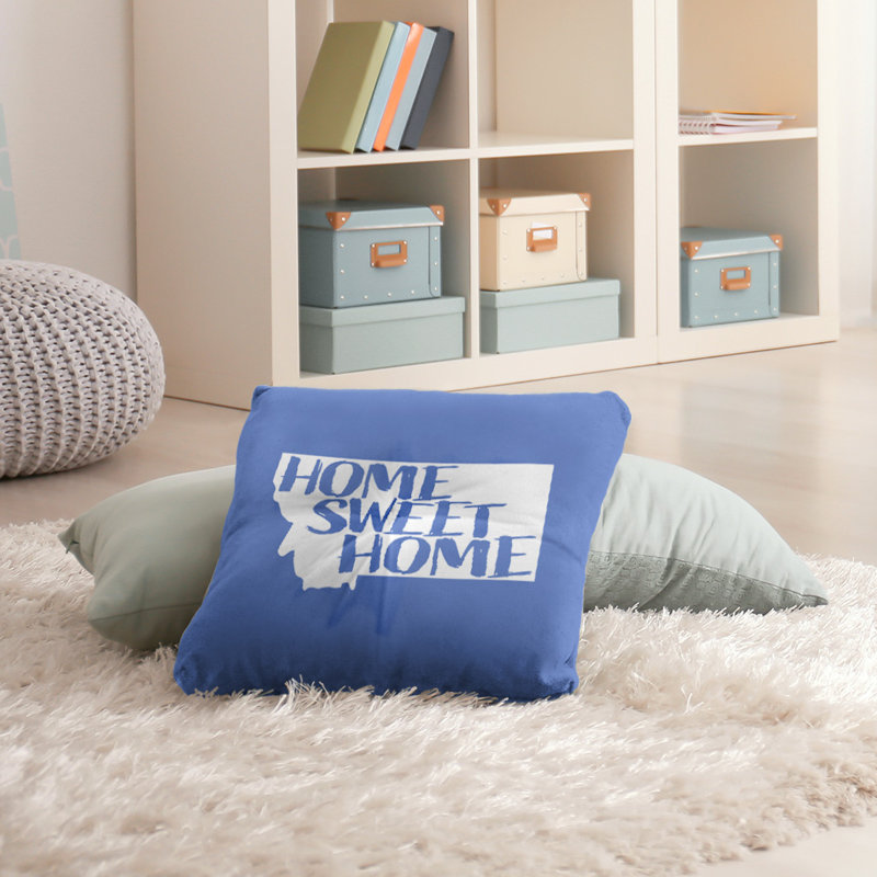 Coussin de sol touffeté home, 26 po x 26 po, Bleu, Montana