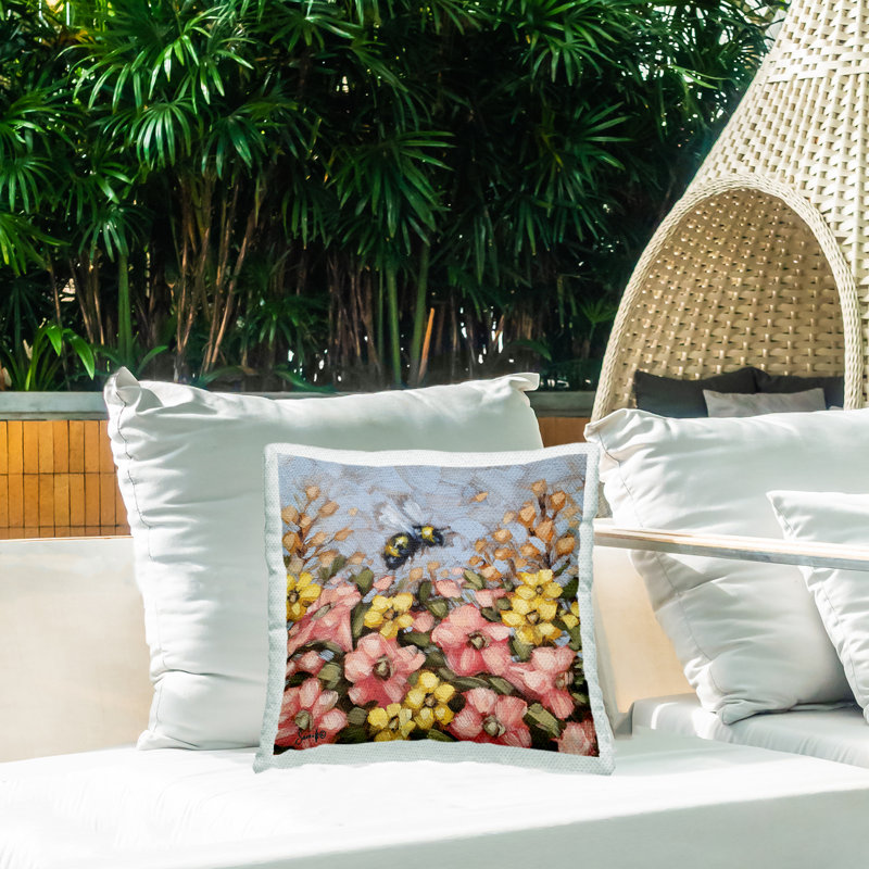 Floral Outdoor Throw Pillow