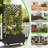 Metal Raised Garden Bed With Trellis & Wheels, 72.05" X 35.83"x 16.14" Planter Box With Trellis, Privacy Planters For Patio, Garden Bed For Climbing Plants, Suitable For Climbing Plants And Vegetables, Black