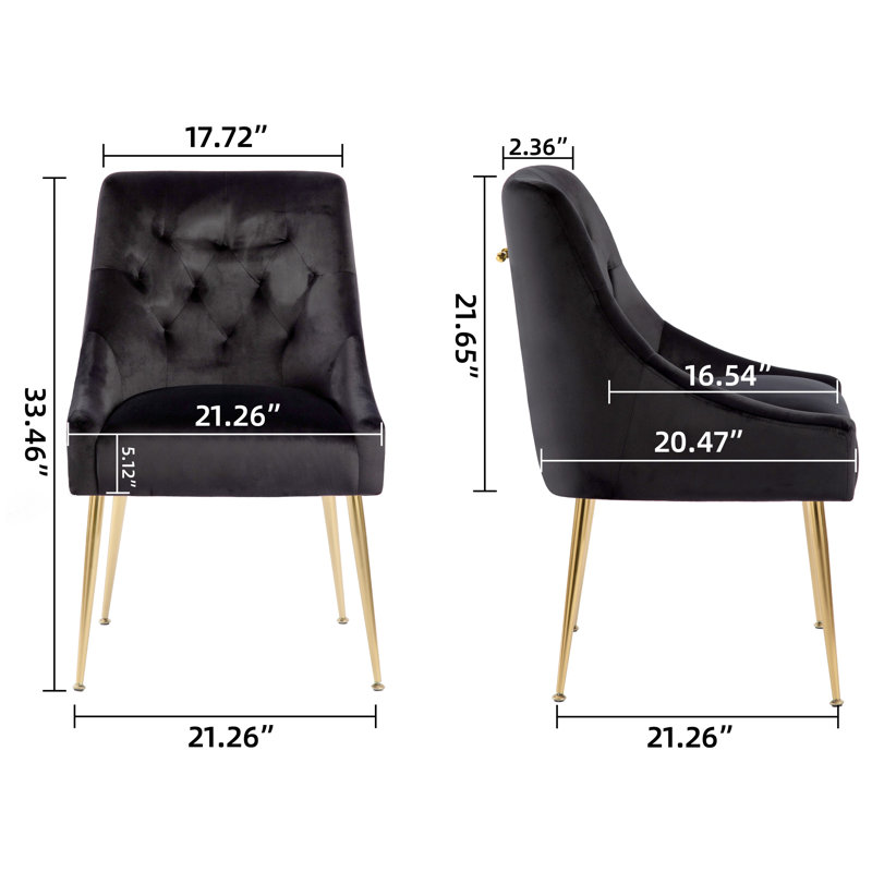 Chaise parsons en velours Julietta, Noir