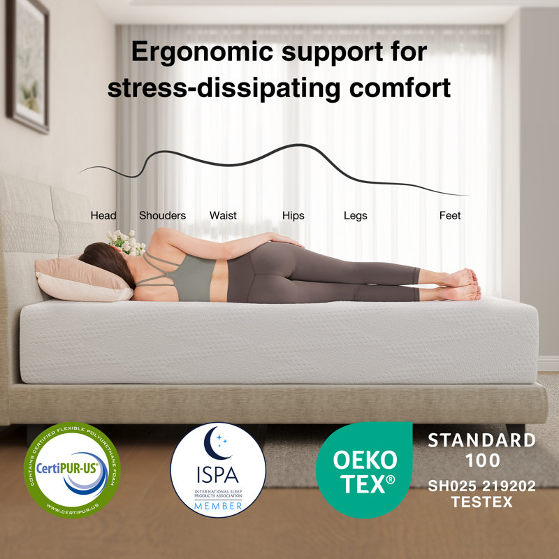 12" Medium Gel Memory Foam Mattress, Full, 12