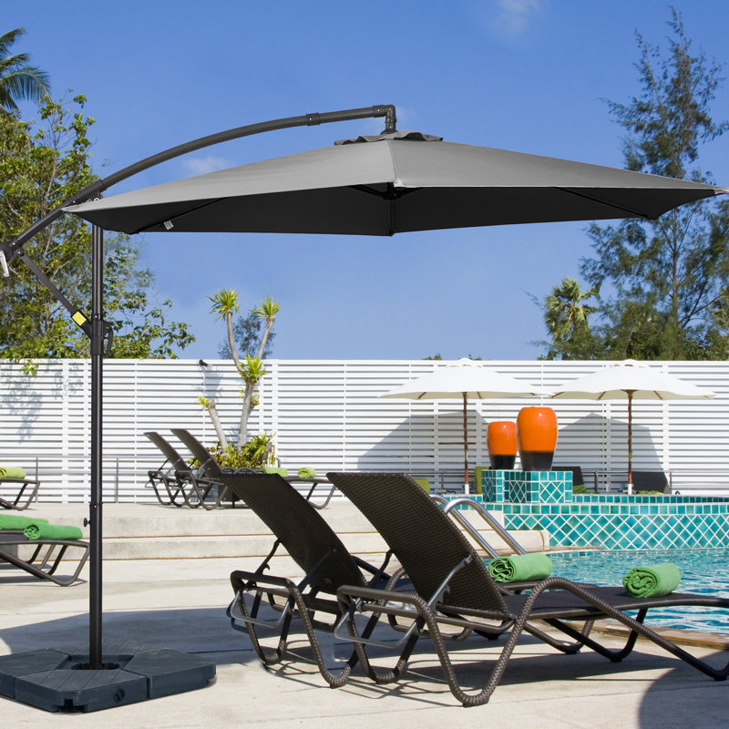 Parasol en porte-à-faux 120 po Ersheen, Gris