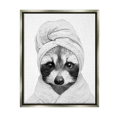 " Funny Raccoon Bathrobe Towel " by Annalisa Latella