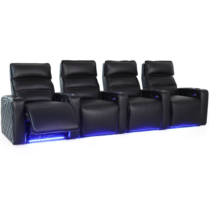 Sièges de cinéma inclinables électriques à 4 rangées avec porte-gobelets Strata LHR Series 43,75 ", Minuit