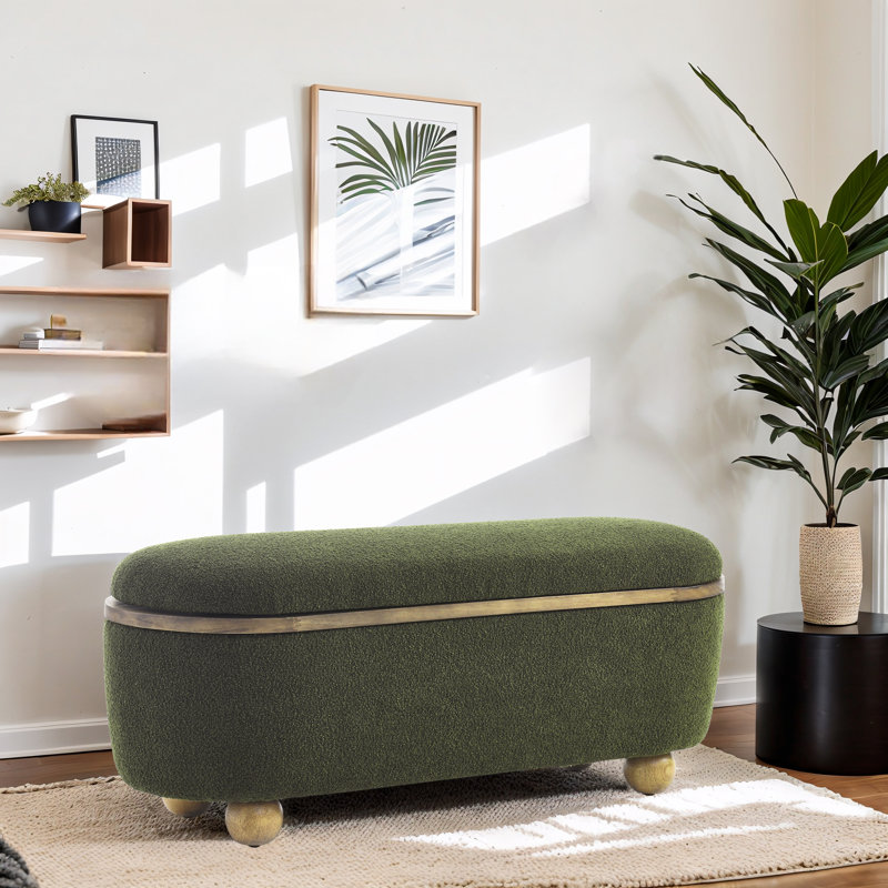 Banc de rangement repose-pieds, Vert
