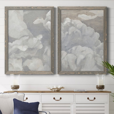 Scattered Sky I - ensemble de 2 peintures encadrées