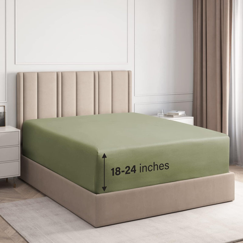 Cream Twin Microfiber Deep Pocket Fitted Sheet Set